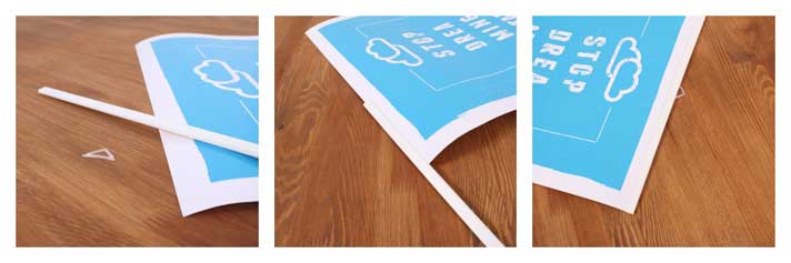 Крепление планок (профиля № 11) и ушка к плакату.