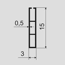 Плакатный профиль № 15 (планки для плакатов). Схема размеров.