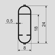 Плакатный профиль № 24 (планки для плакатов и баннеров). Схема размеров.