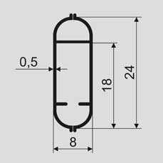 Плакатный профиль № 24 (планки для плакатов и баннеров). Схема размеров.